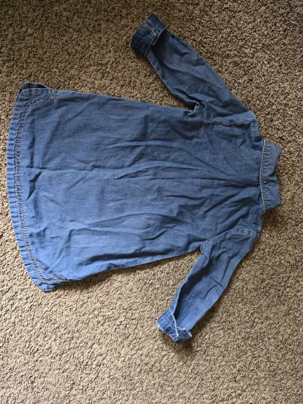 Carter's Light Blue Denim Button-Front Shirt Dress Jacket